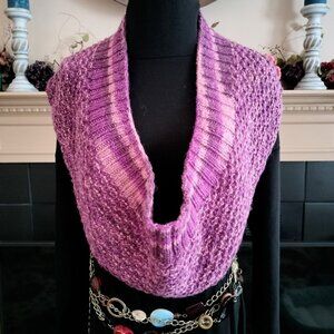 Luxury Alpaca Merino Silk Hill & Dale Infinity Neck Cowl Scarf Pink Champagne